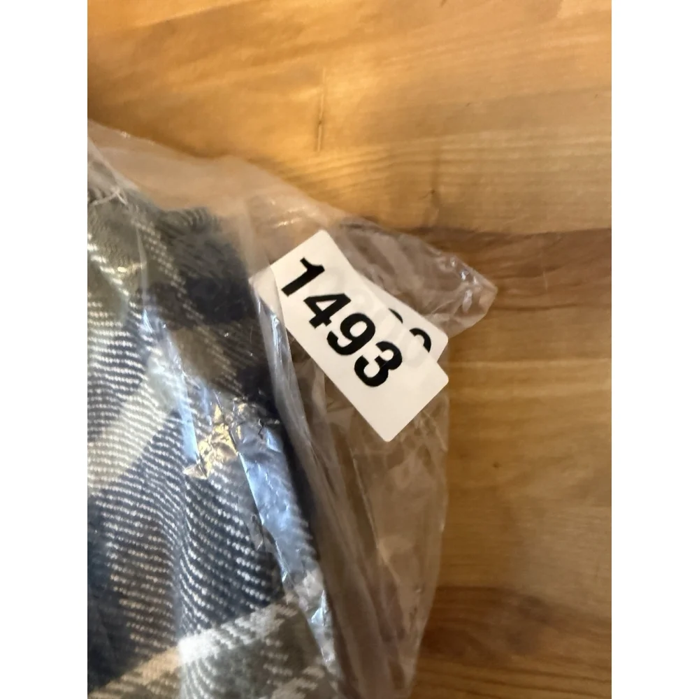 Superdry Checked Plaid Shacket Thick Flannel Blue‎ Beige Size XS MISSING HOOD